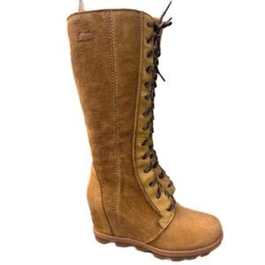 Sorel Joan of Arctic Knee High Wedge Lace Up Boot Women size 9